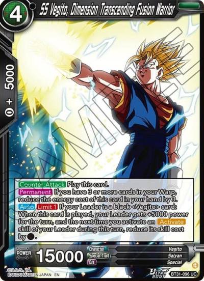 SS Vegito Dimension Transcending Fusion Warrior BT31-096 Impact Beyond Dimensions Dragonball Super card