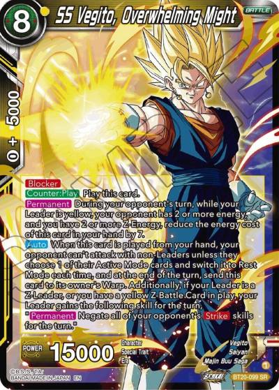 SS Vegito Overwhelming Might BT20-099 Power Absorbed Dragonball Super card