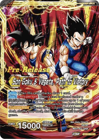 SS Vegito Son Goku and Vegeta Path to Victory BT20-084 Power Absorbed Pre-Release Cards Dragonball Super card