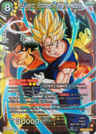 SS Vegito Strongest Fighter in History BT28-097 Prismatic Clash Dragonball Super card