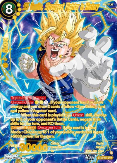 SS Vegito Strongest Fighter in History SPR BT28-097 Prismatic Clash Dragonball Super card