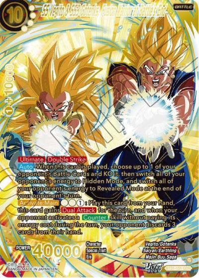 SS Vegito and SS3 Gotenks Fusion Warrior at Battles End GDR BT31-151 Impact Beyond Dimensions Dragonball Super card