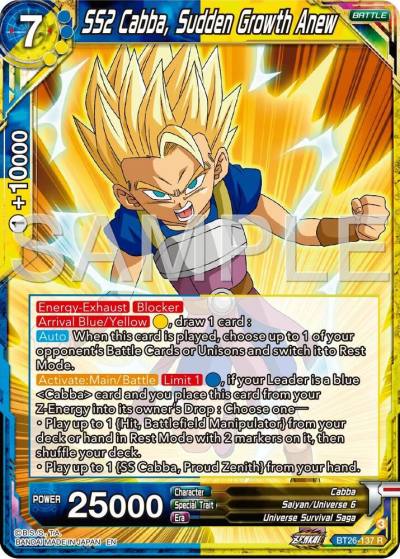 SS2 Cabba Sudden Growth Anew BT26-137 Ultimate Advent Dragonball Super card