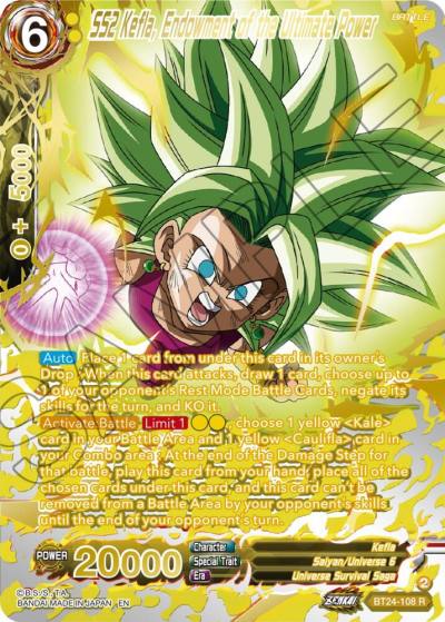 SS2 Kefla Endowment of the Ultimate Power Collector Booster Gold BT24-108 Beyond Generations Dragonball Super card