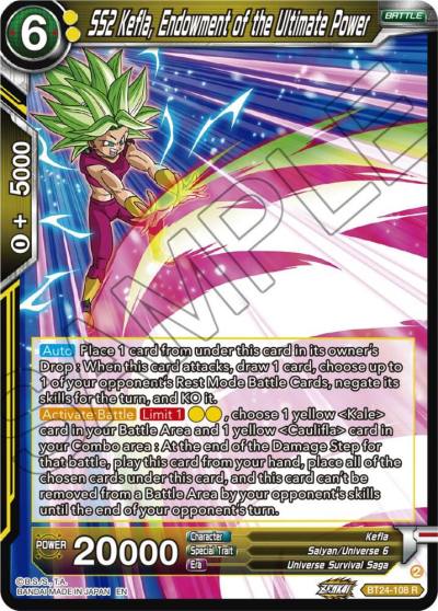 SS2 Kefla Endowment of the Ultimate Power Foil BT24-108 Beyond Generations Dragonball Super card