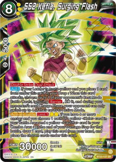 SS2 Kefla Surging Flash BT23-127 Perfect Combination Dragonball Super card