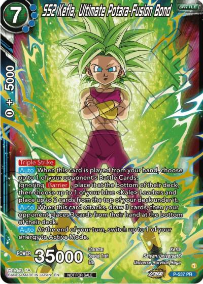 SS2 Kefla Ultimate Potara Fusion Bond Championship Selection Pack 2023 Vol2 Gold Stamped Silver Foil P-537 Tournament Promotion Cards Dragonball Super card