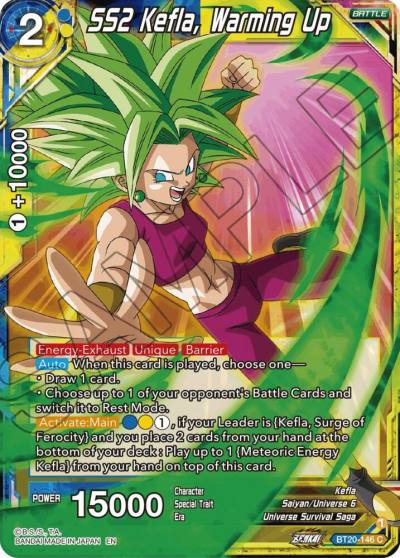 SS2 Kefla Warming Up BT20-146 Power Absorbed Dragonball Super card