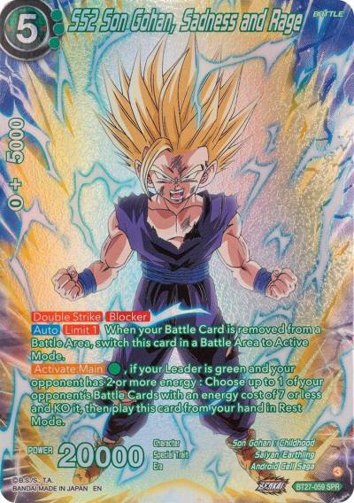 SS2 Son Gohan Sadness and Rage SPR BT27-059 History of Z Dragonball Super card