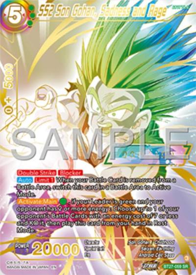 SS2 Son Gohan Sadness and Rage Serial Numbered BT27-059 History of Z Dragonball Super card