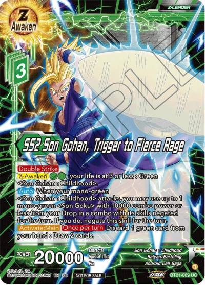 SS2 Son Gohan Trigger to Fierce Rage 2023 Championship Finals Zenkai Premium Pack BT21-069 Tournament Promotion Cards Dragonball Super card