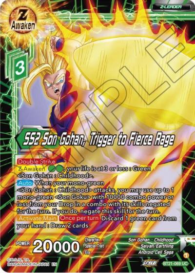 SS2 Son Gohan Trigger to Fierce Rage Foil BT21-069 Wild Resurgence Dragonball Super card