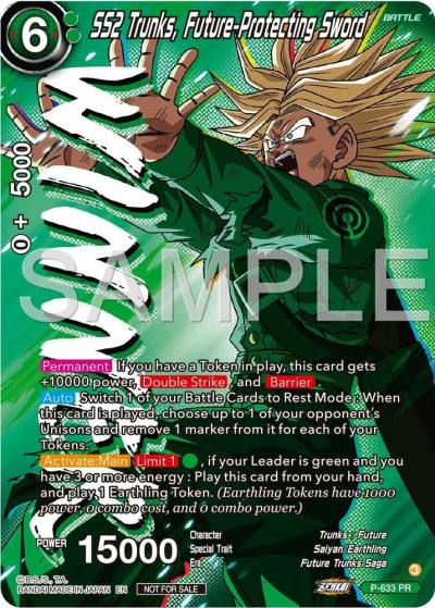 SS2 Trunks Future Protecting Sword Zenkai Series Tournament Pack Vol9 Winner P-633 Promotion Cards Dragonball Super card