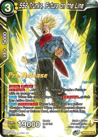 SS2 Trunks Future on the Line BT16-081 Realm of the Gods Pre-Release Cards Dragonball Super card