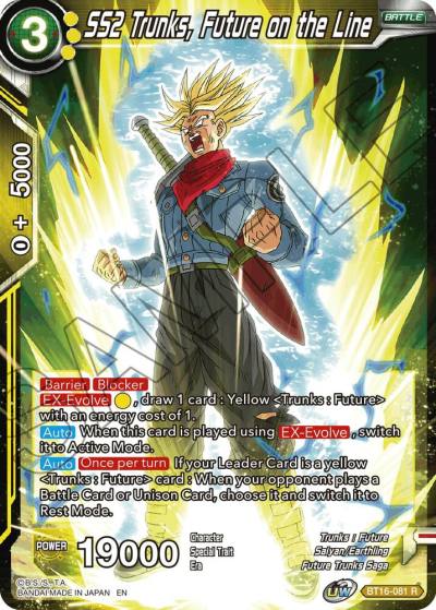 SS2 Trunks Future on the Line BT16-081 Realm of the Gods Dragonball Super card
