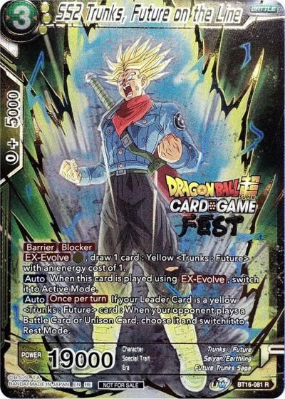 SS2 Trunks Future on the Line Card Game Fest 2022 BT16-081 Tournament Promotion Cards Dragonball Super card