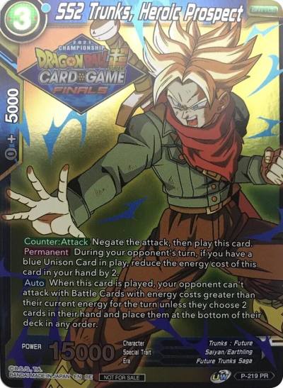SS2 Trunks Heroic Prospect 2021 Tournament Pack Vault Set P-219 Promotion Cards Dragonball Super card