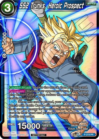 SS2 Trunks Heroic Prospect Alternate Art P-219 Promotion Cards Dragonball Super card