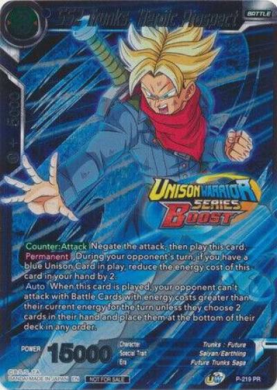 SS2 Trunks Heroic Prospect Event Pack 08 P-219 Tournament Promotion Cards Dragonball Super card