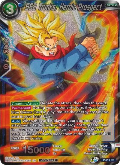 SS2 Trunks Heroic Prospect Players Choice P-219 Promotion Cards Dragonball Super card