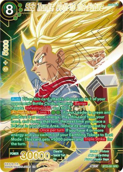 SS2 Trunks Path to the Future SPR BT23-081 Perfect Combination Dragonball Super card