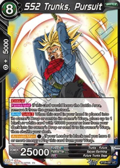 SS2 Trunks Pursuit BT29-097 Fearsome Rivals Dragonball Super card