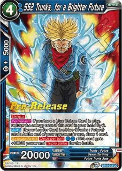 SS2 Trunks for a Brighter Future BT10-043 Rise of the Unison Warrior Pre-Release Cards Dragonball Super card