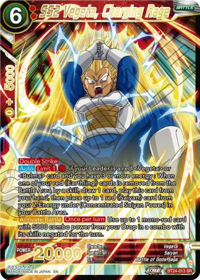 SS2 Vegeta Charging Rage BT24-013 Beyond Generations Dragonball Super card