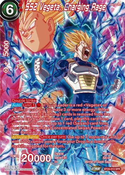 SS2 Vegeta Charging Rage SPR BT24-013 Beyond Generations Dragonball Super card