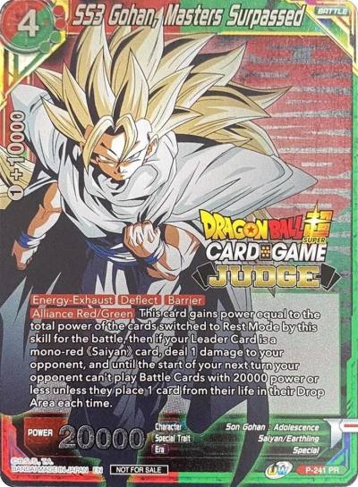 SS3 Gohan Masters Surpassed P-241 Judge Promotion Cards Dragonball Super card