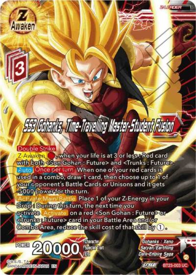 SS3 Gohanks Time Traveling Master Student Fusion Foil BT23-003 Perfect Combination Dragonball Super card