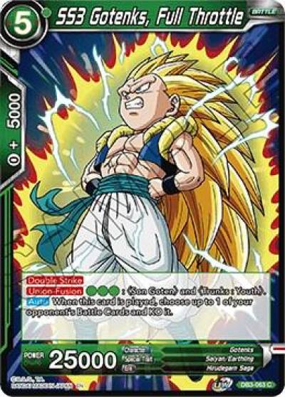 SS3 Gotenks Full Throttle DB3-063 Draft Box 06 - Giant Force Dragonball Super card
