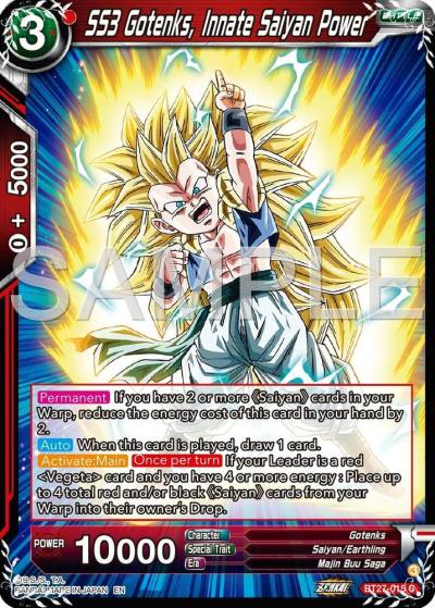 SS3 Gotenks Innate Saiyan Power BT27-015 History of Z Dragonball Super card