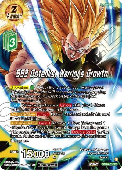 SS3 Gotenks Warriors Growth ZENKAI Celebration Pack SD19-02 Promotion Cards Dragonball Super card