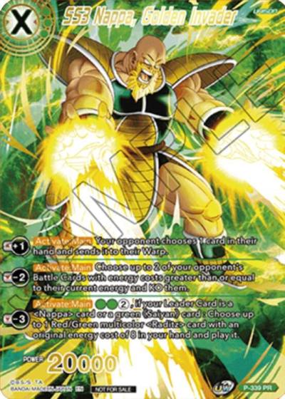 SS3 Nappa Golden Invader Gold Stamped P-339 Promotion Cards Dragonball Super card