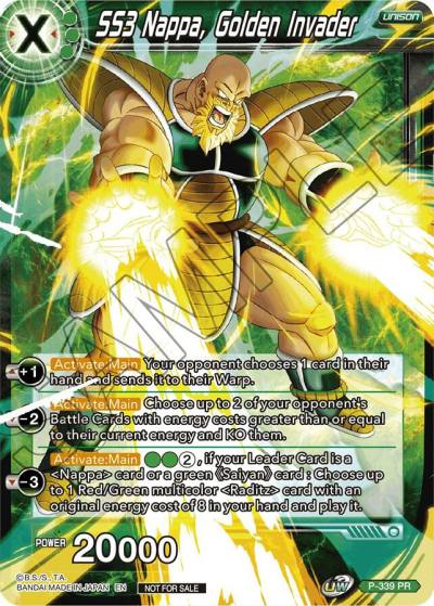 SS3 Nappa Golden Invader P-339 Promotion Cards Dragonball Super card