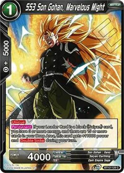 SS3 Son Gohan Marvelous Might BT12-129 Vicious Rejuvenation Dragonball Super card
