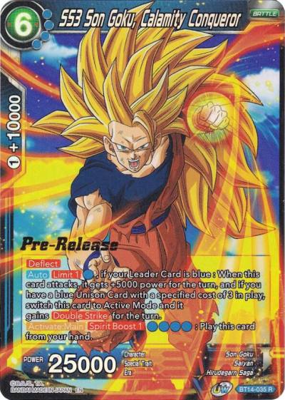 SS3 Son Goku Calamity Conqueror BT14-035 Cross Spirits Pre-Release Cards Dragonball Super card