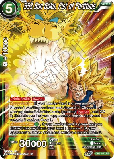 SS3 Son Goku Fist of Fortitude DB3-052 Draft Box 06 - Giant Force Dragonball Super card