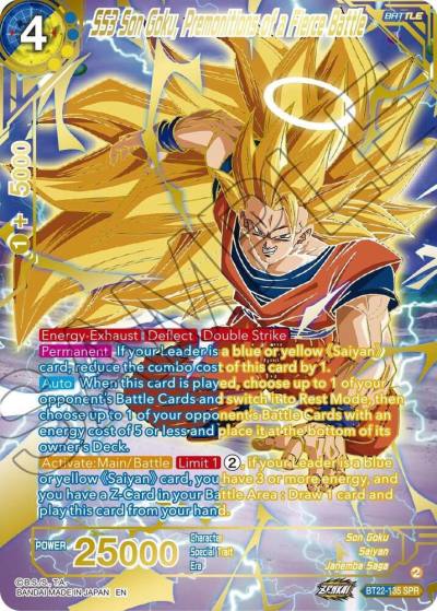 SS3 Son Goku Premonitions of a Fierce Battle SPR BT22-135 Critical Blow Dragonball Super card
