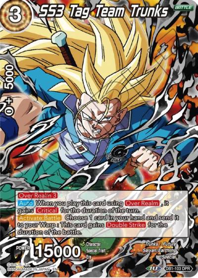 SS3 Tag Team Trunks Non Holo DB1-103 Cross Spirits Dragonball Super card