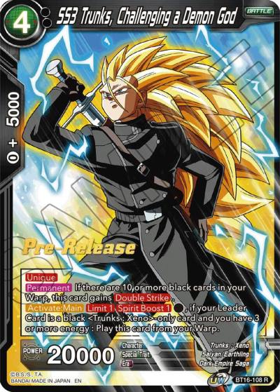 SS3 Trunks Challenging a Demon God BT16-108 Realm of the Gods Pre-Release Cards Dragonball Super card