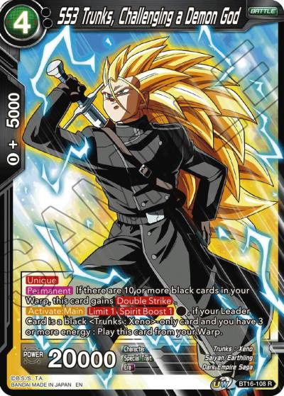 SS3 Trunks Challenging a Demon God BT16-108 Realm of the Gods Dragonball Super card