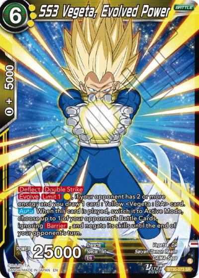SS3 Vegeta Evolved Power BT30-073 Three Glorious Fighters Dragonball Super card