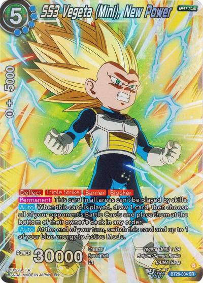 SS3 Vegeta Mini New Power BT28-034 Prismatic Clash Dragonball Super card