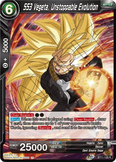 SS3 Vegeta Unstoppable Evolution Foil BT11-129 Vermilion Bloodline Dragonball Super card