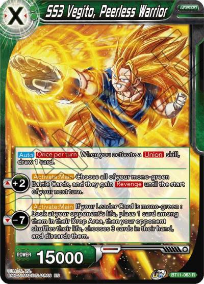 SS3 Vegito Peerless Warrior BT11-063 Vermilion Bloodline Dragonball Super card