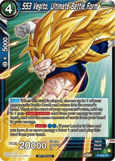 SS3 Vegito Ultimate Battle Form Zenkai Series Tournament Pack Vol6 P-560 Tournament Promotion Cards Dragonball Super card