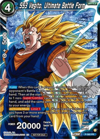 SS3 Vegito Ultimate Battle Form Zenkai Series Tournament Pack Vol6 Winner P-560 Tournament Promotion Cards Dragonball Super card