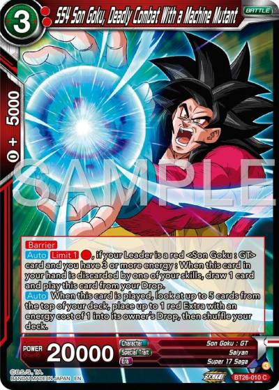 SS4 5on Goku Deadly Combat With a Machine Mutant BT26-010 Ultimate Advent Dragonball Super card